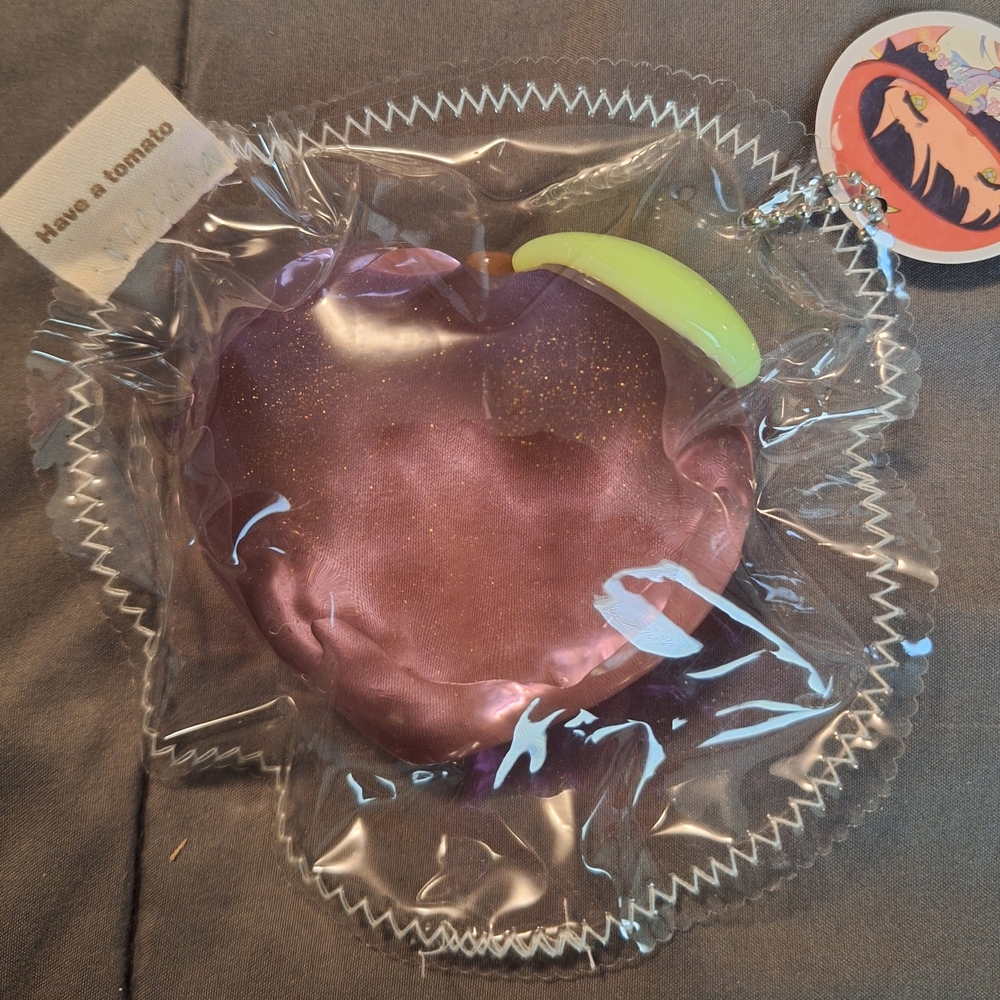 Purple Heart Plush Keychain with Lime Accent